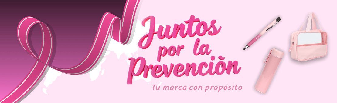 Promocionales de concientización, lucha contra el cáncer de mama.